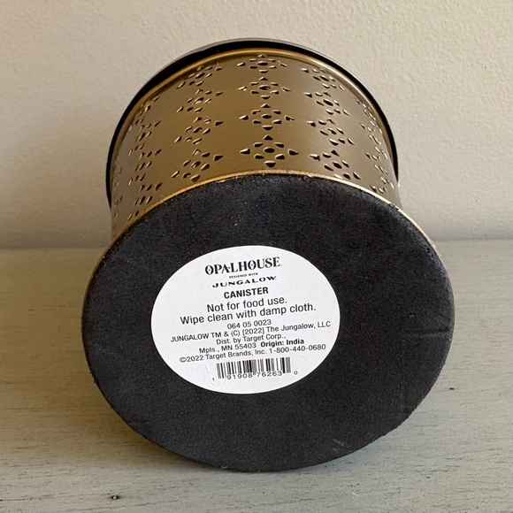 Opalhouse Jungalow Canister Brass Perforated Holder Container Decor 5 Inch NEW - Picture 5 of 9